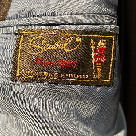 Navy Blue Pin Stripe Double Breasted Suit - Picture 2 of 3